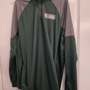Michigan State Spartans Men's Green and Gray Quarter-Zip Pullover